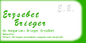 erzsebet brieger business card