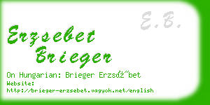 erzsebet brieger business card